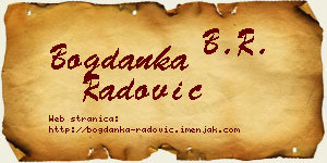 Bogdanka Radović vizit kartica